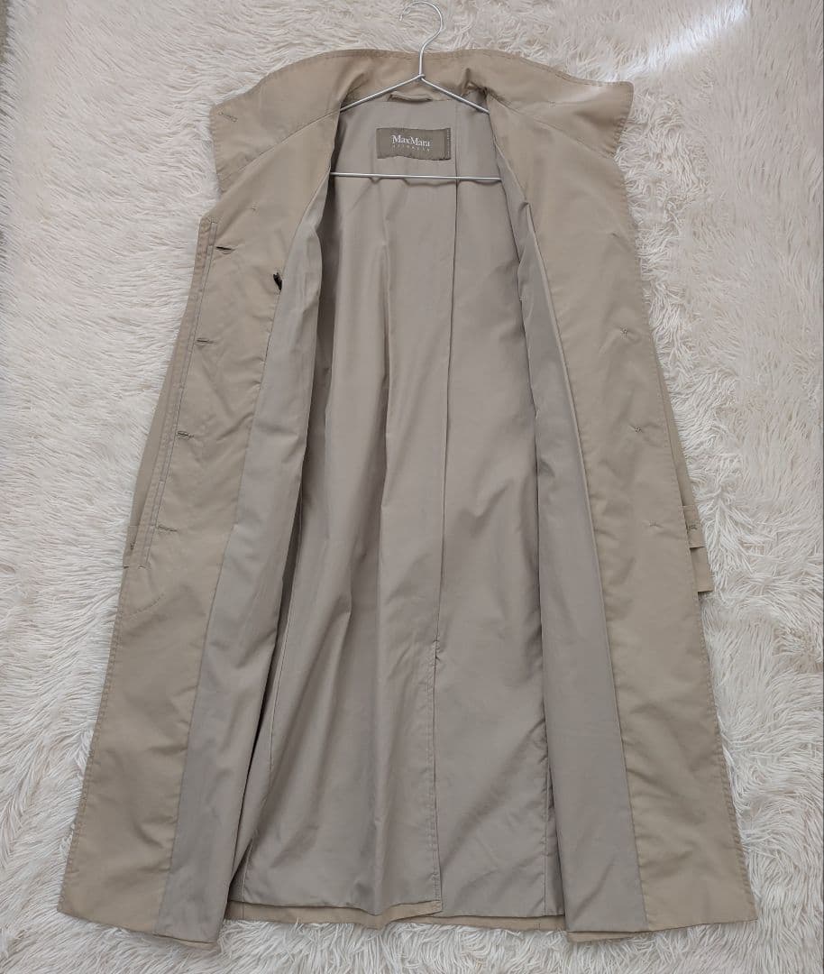 MaxMara RAINWEAR　トレンチコート　ベルト　比翼　ベージュ　42