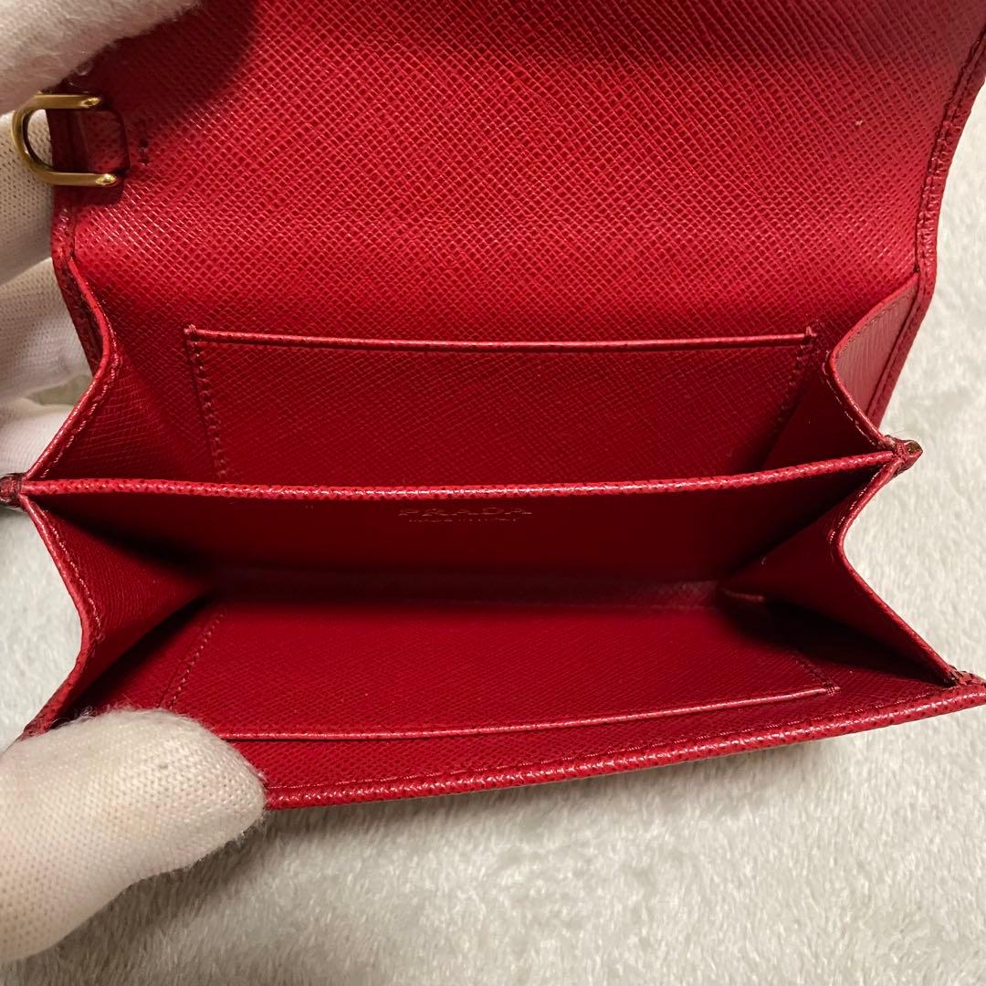 美品 PRADA プラダ ミニウォレット ミニ財布 カードケース