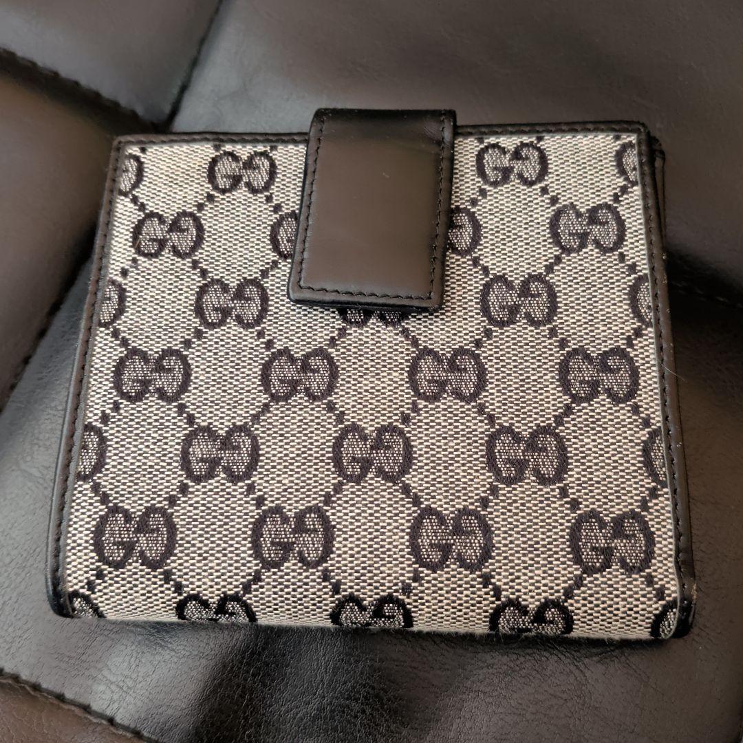 GUCCI 二つ折り財布 ブラック グレー