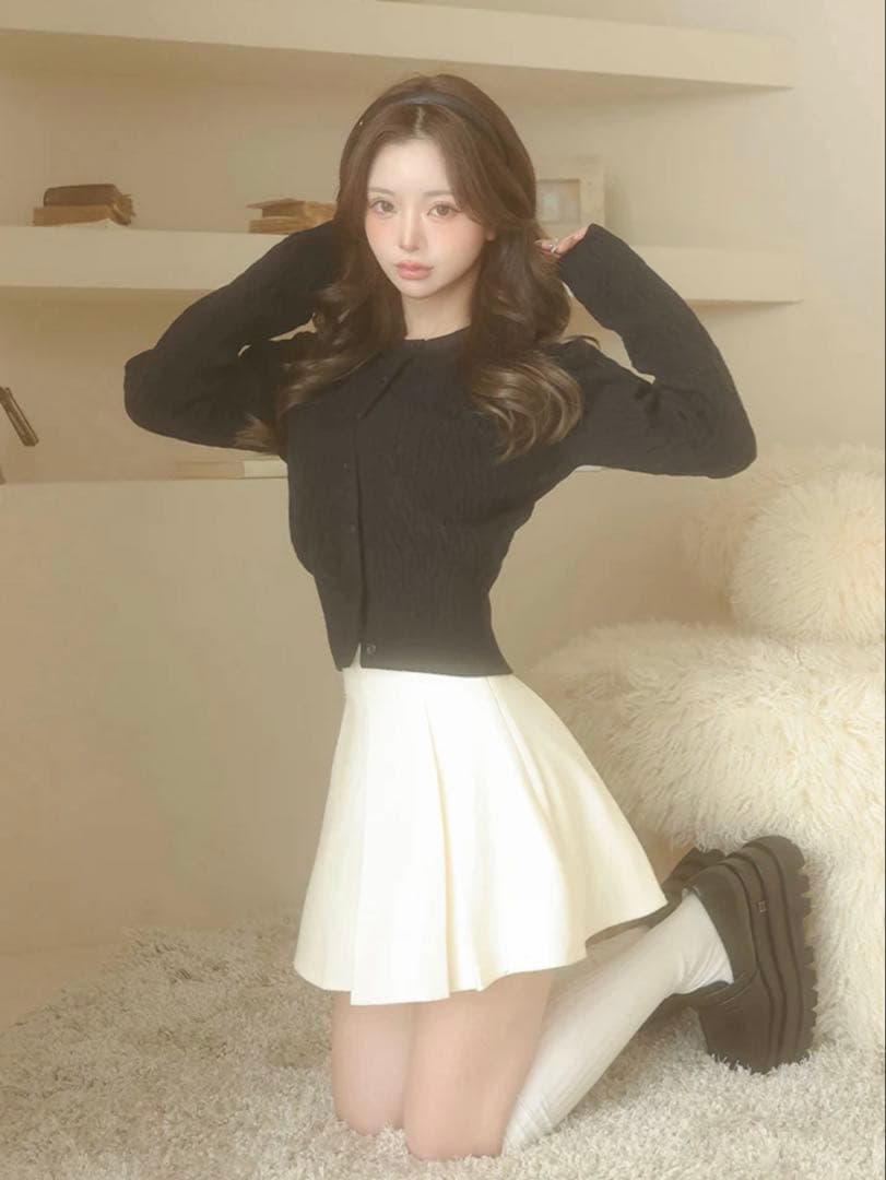 新品・未開封♡Darich♡ナローケーブルニットカーディガン　BLK