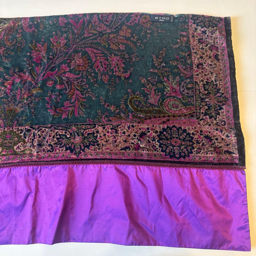 ETRO エトロ ベロア ペイズリー スカーフ ストール