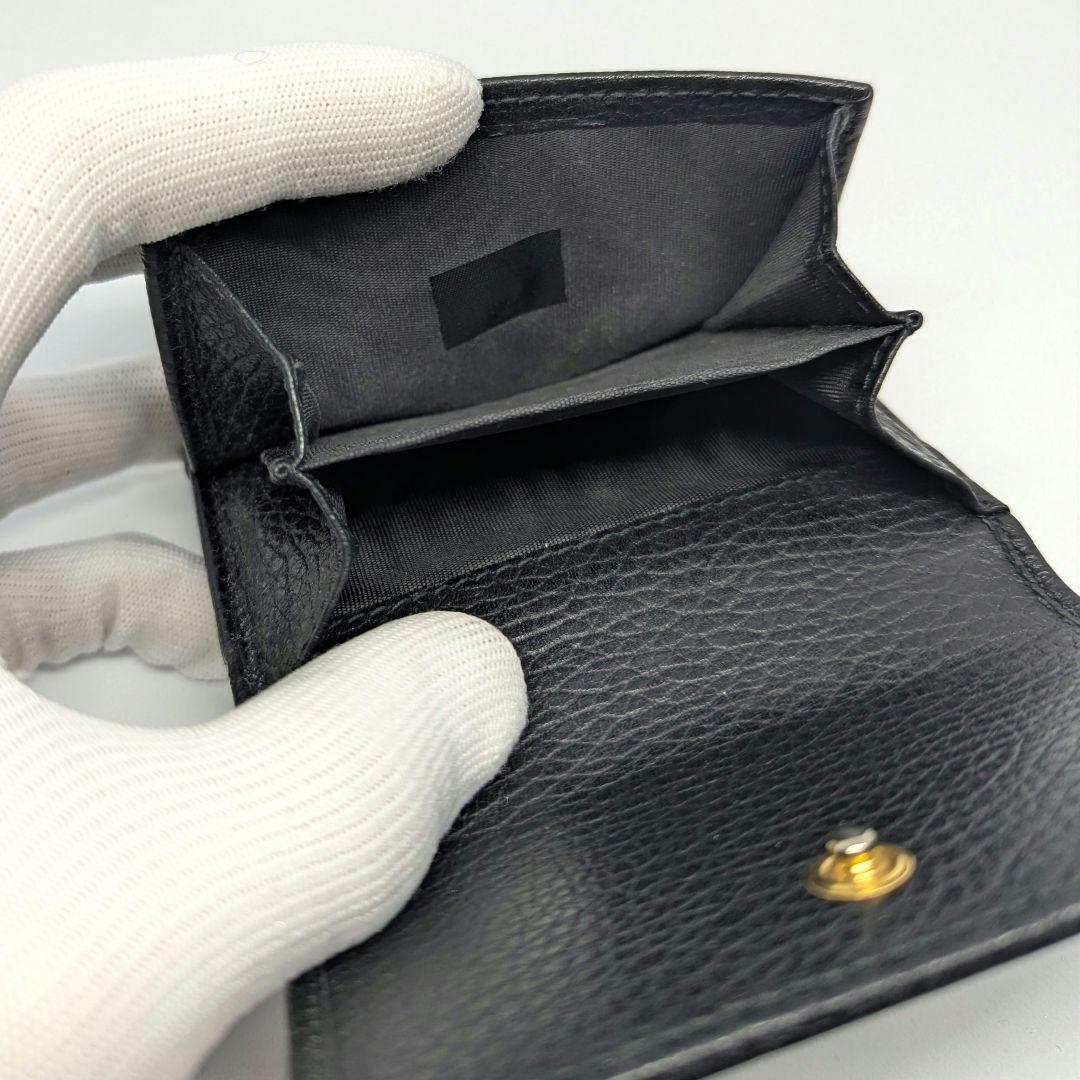 GUCCI　三つ折り財布　GG　マーモント　トリフォールドウォレット　黒
