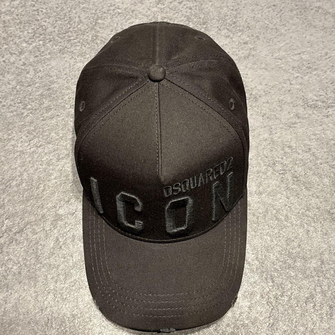 【ほぼ新品】DSQUARED2 ディースクエアード メンズ キャップ 帽子 黒