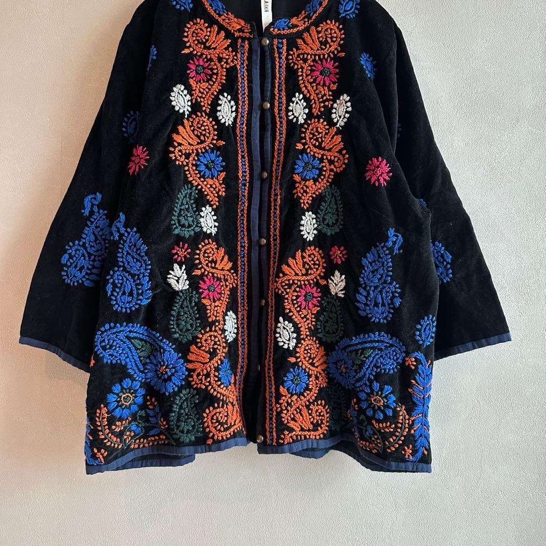 マライカ ジャケット 刺繍 エスニック 民族 シャツ インド製 希少 極美品