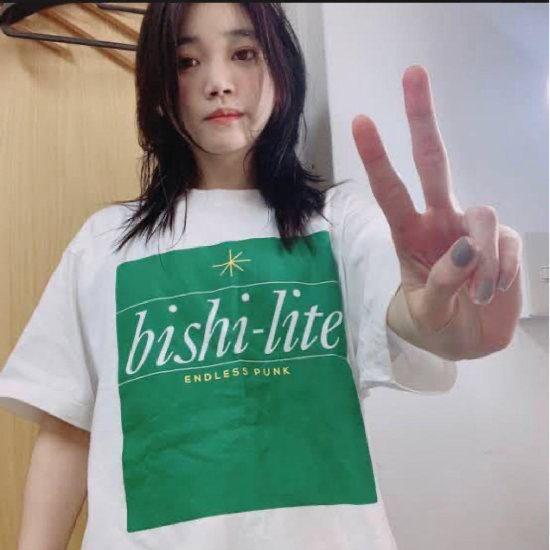 bishi-lite グラフィックTシャツ ホワイト/グリーン