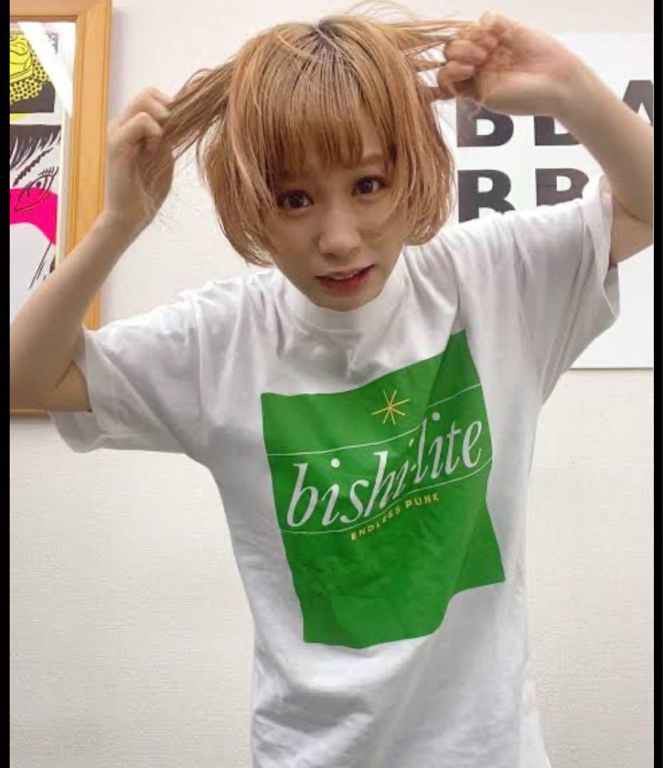 bishi-lite グラフィックTシャツ ホワイト/グリーン