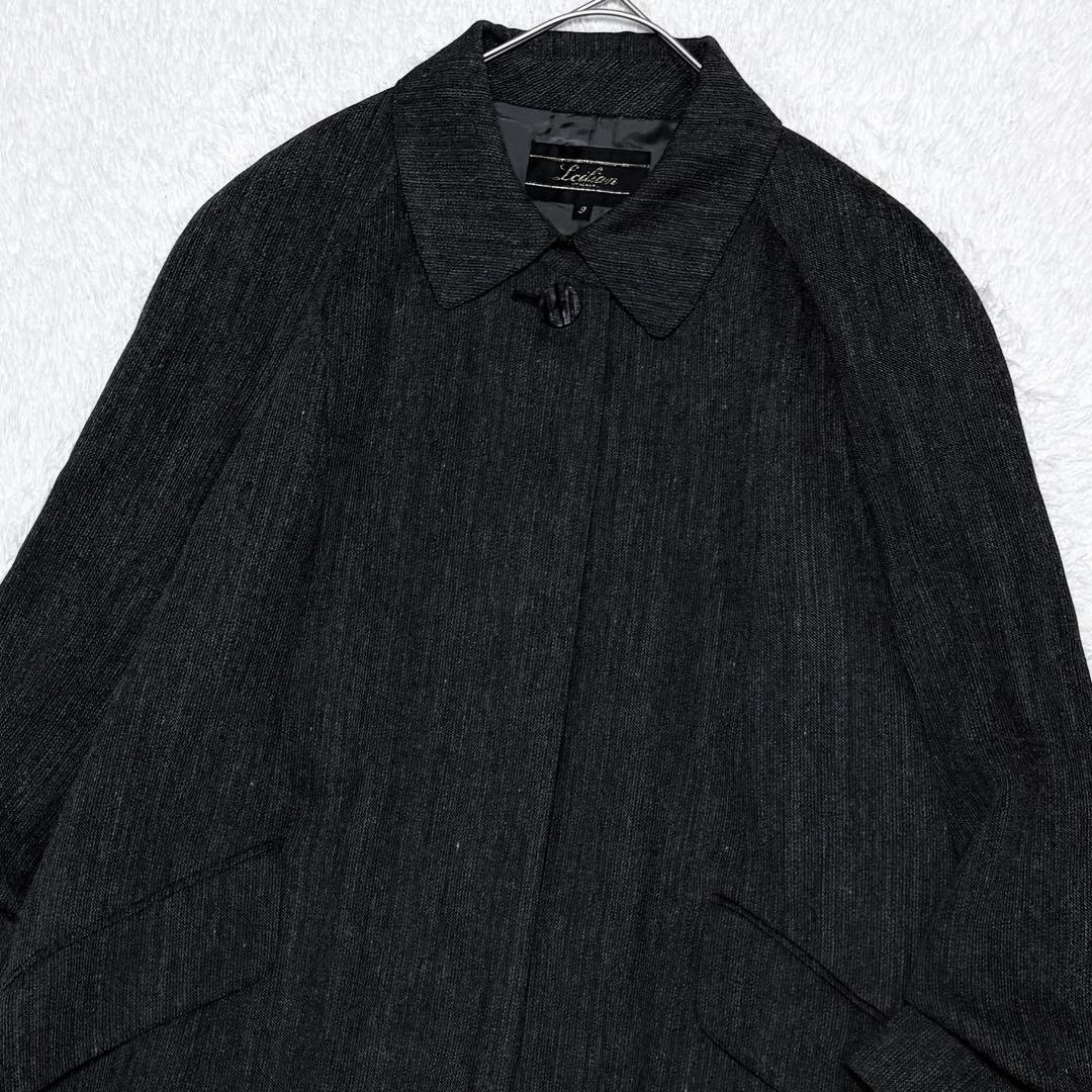 【極美品】レリアン ウール ツイル 比翼 コート 上品 高級 オフィス 日本製