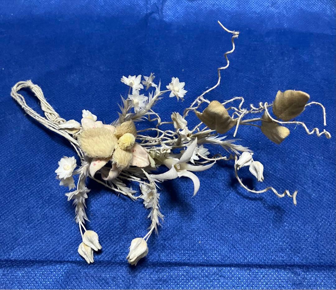 布花　染め花　アートフラワー　シックな吊るし飾り布花　4点セットおまとめ売り
