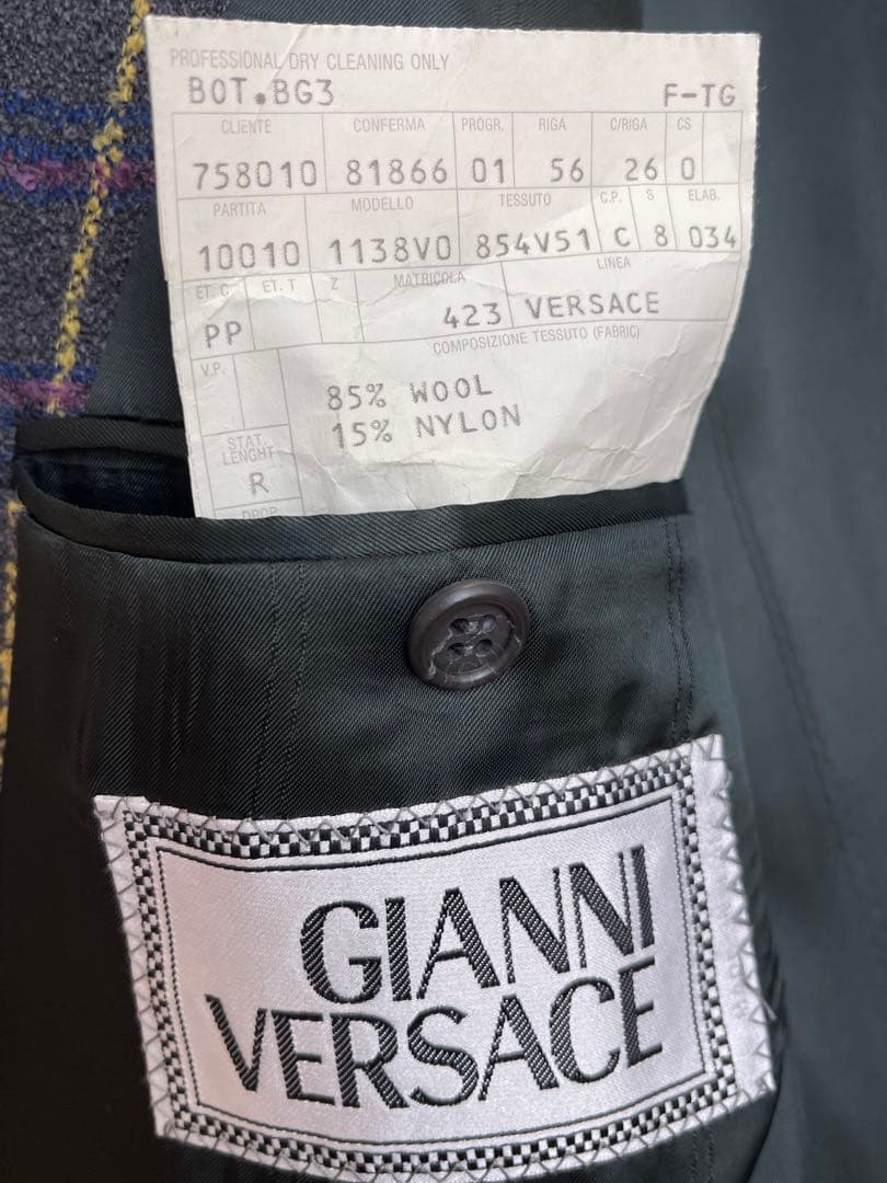 GIANNI VERSACE チェック柄ジャケット