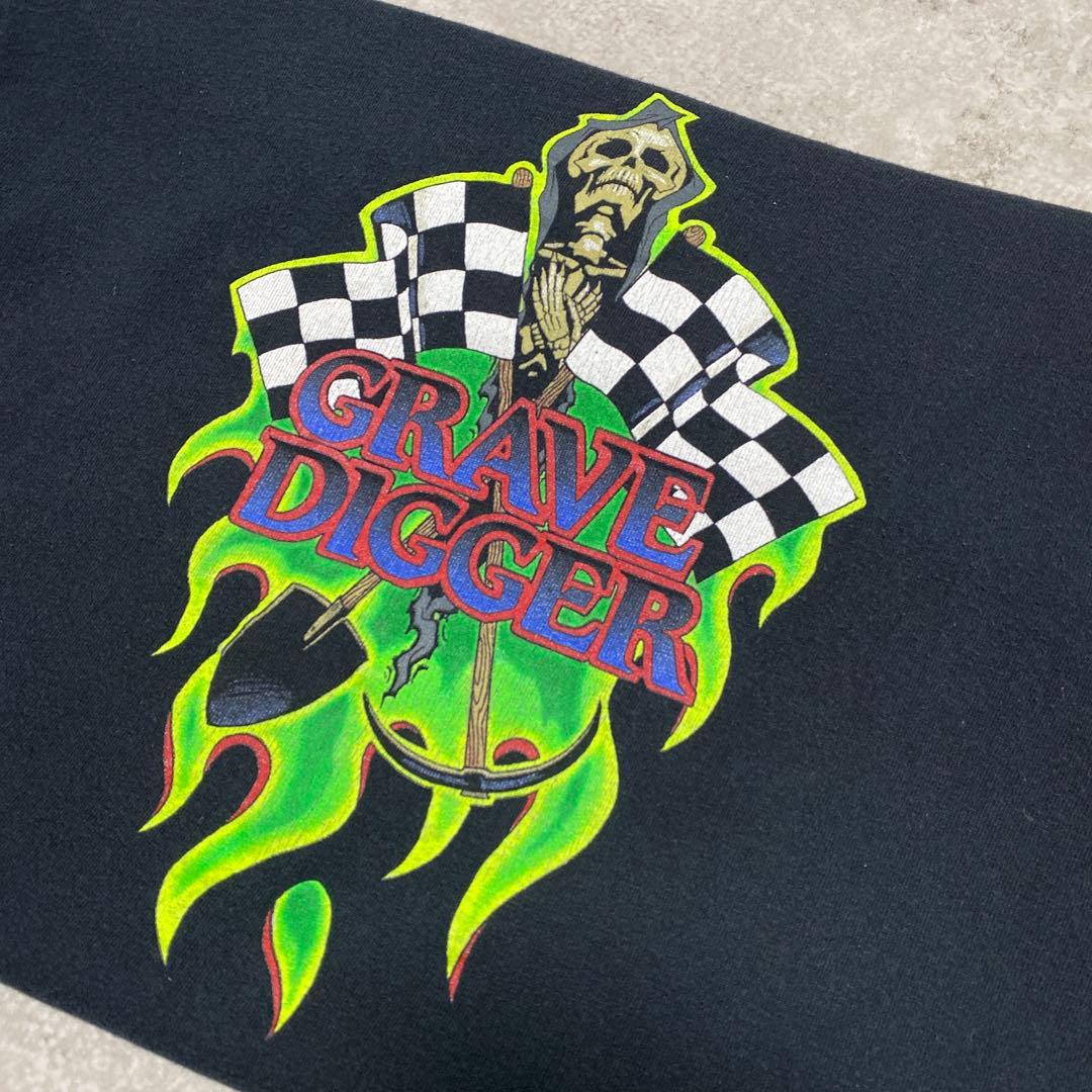 スペシャル 90s GRAVE DIGGER ロンT Tシャツ USA製 黒 M