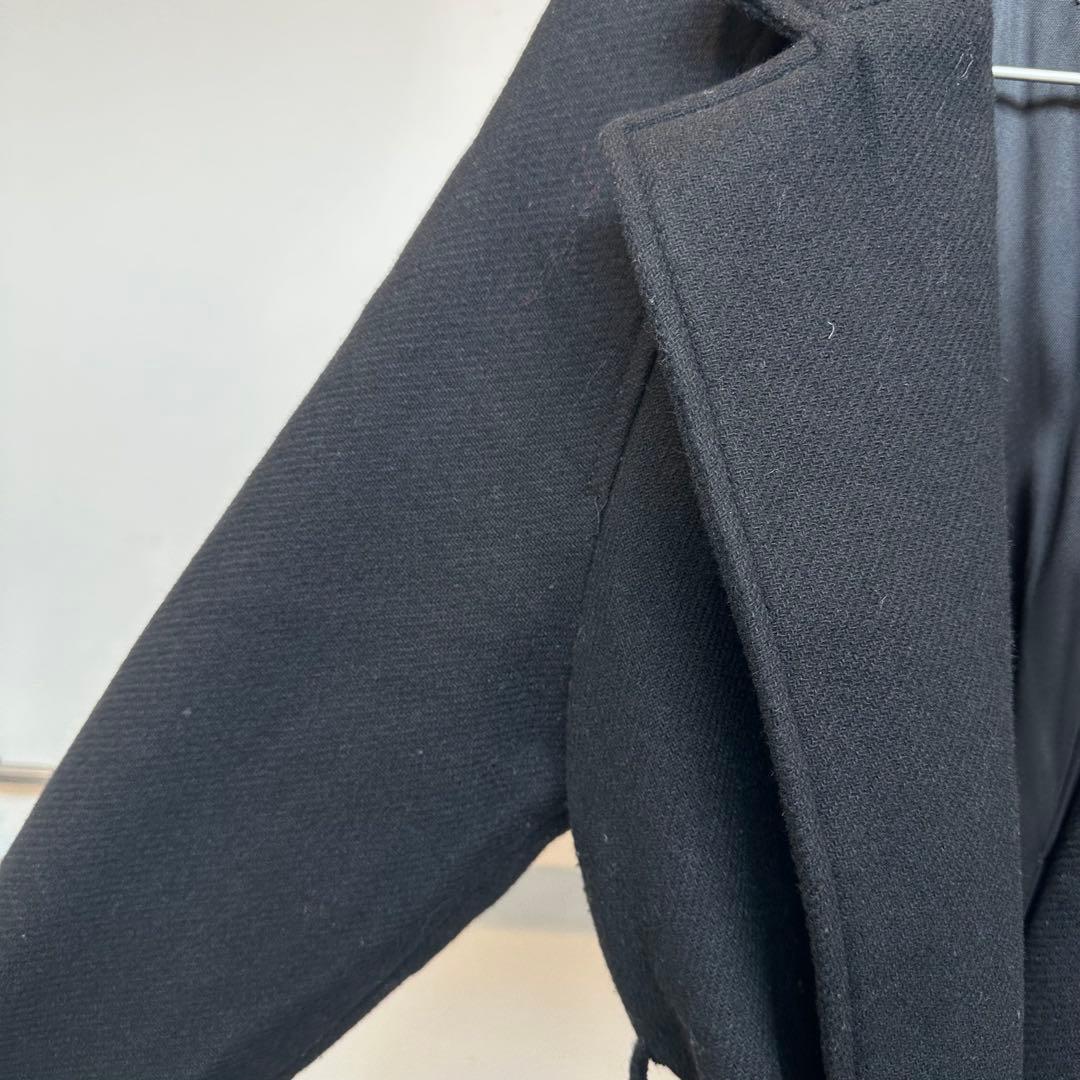 ZARA ウール ロングベルトコート XS ブラック