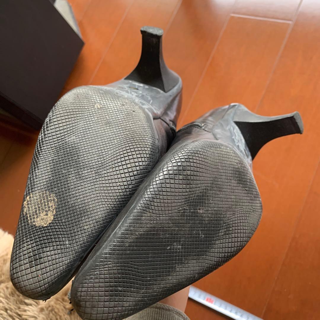 PRADA ブラックレザー ロングブーツ 約24.5cm
