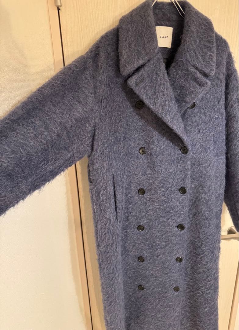 CLANE ロングシャギーベルテッドコート 02