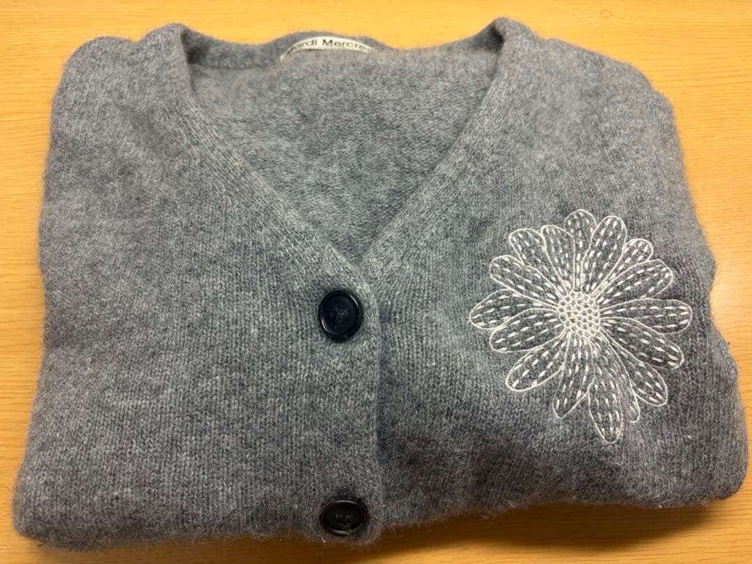 【正規品】Mardi Mercredi カーディガン　グレー　花柄