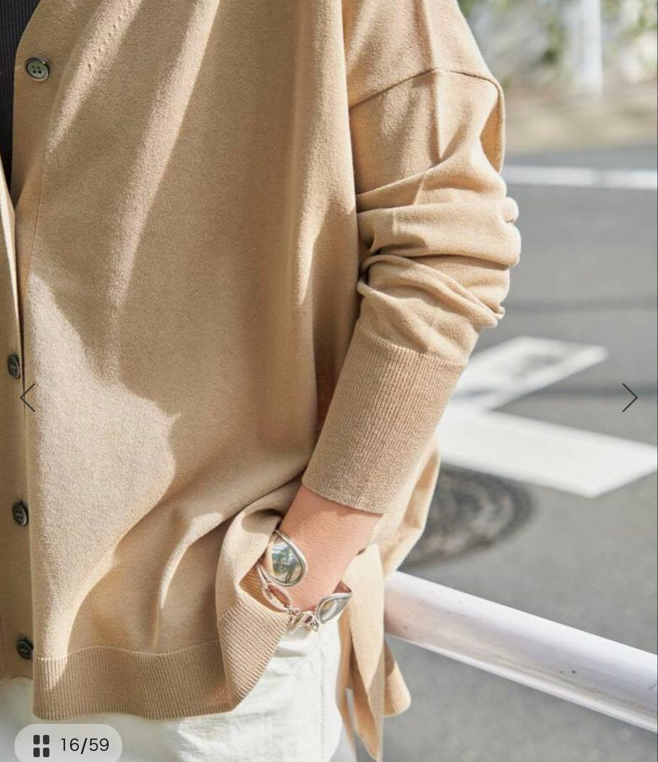 24SS【美品】スピックアンドスパン シルキーヤーンオーバーサイズカーディガン