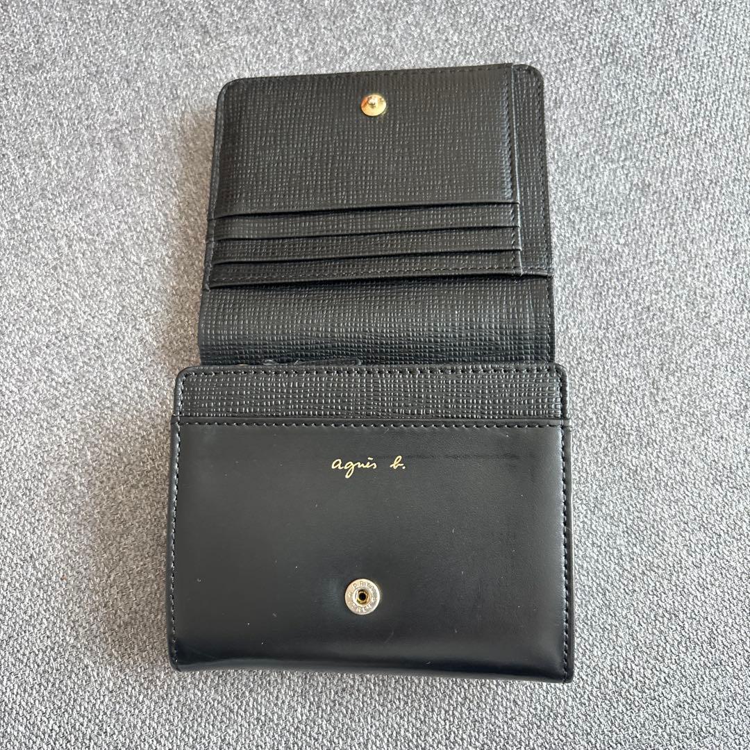 【美品】アニエスベー　Agnes b 二つ折り財布　ブラック　レディース