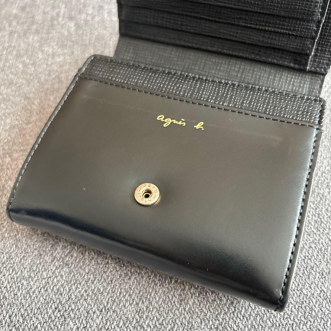 【美品】アニエスベー　Agnes b 二つ折り財布　ブラック　レディース