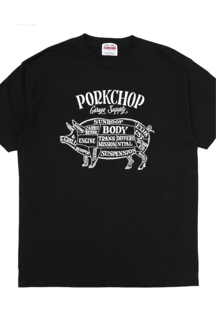 PORKCHOP GARAGE SUPPLY Tシャツ PORK FRONT 黒