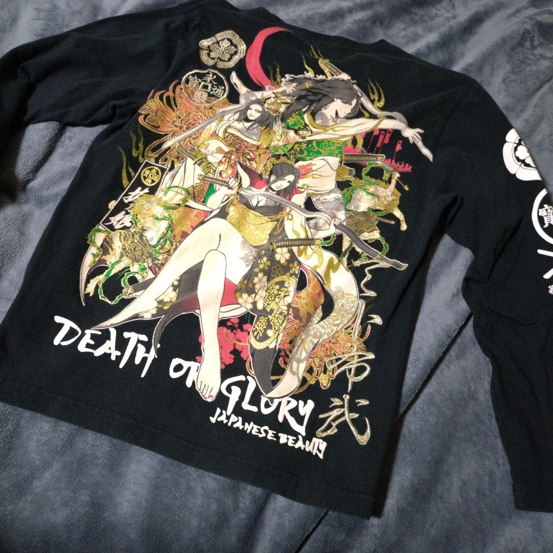 DIVINE RETRIBUTION 抜刀娘 和柄Tシャツ 刺繍 総柄 L　3枚
