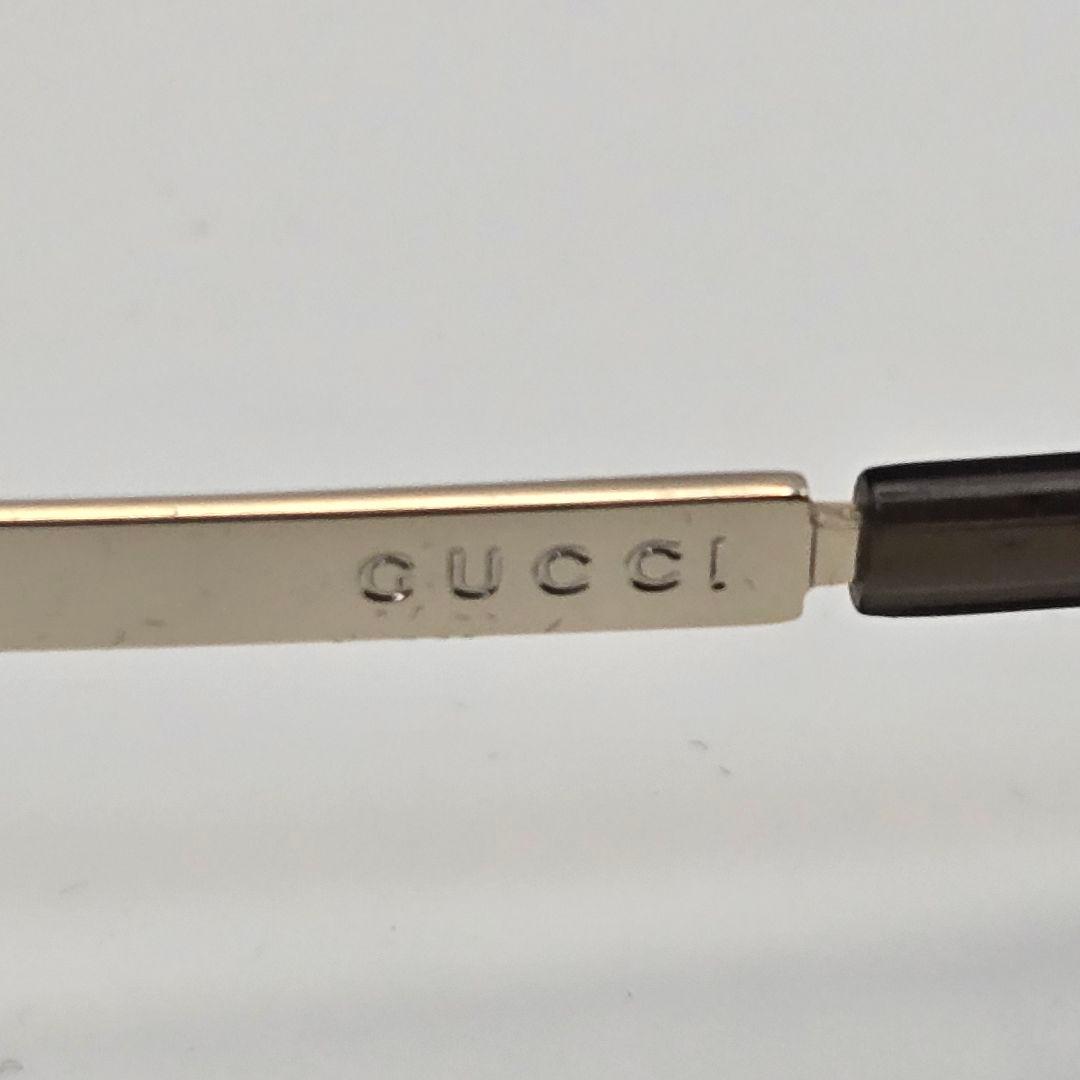 【美品】グッチ サングラス シルバー メタル ハーフリム ケース付 GG1793