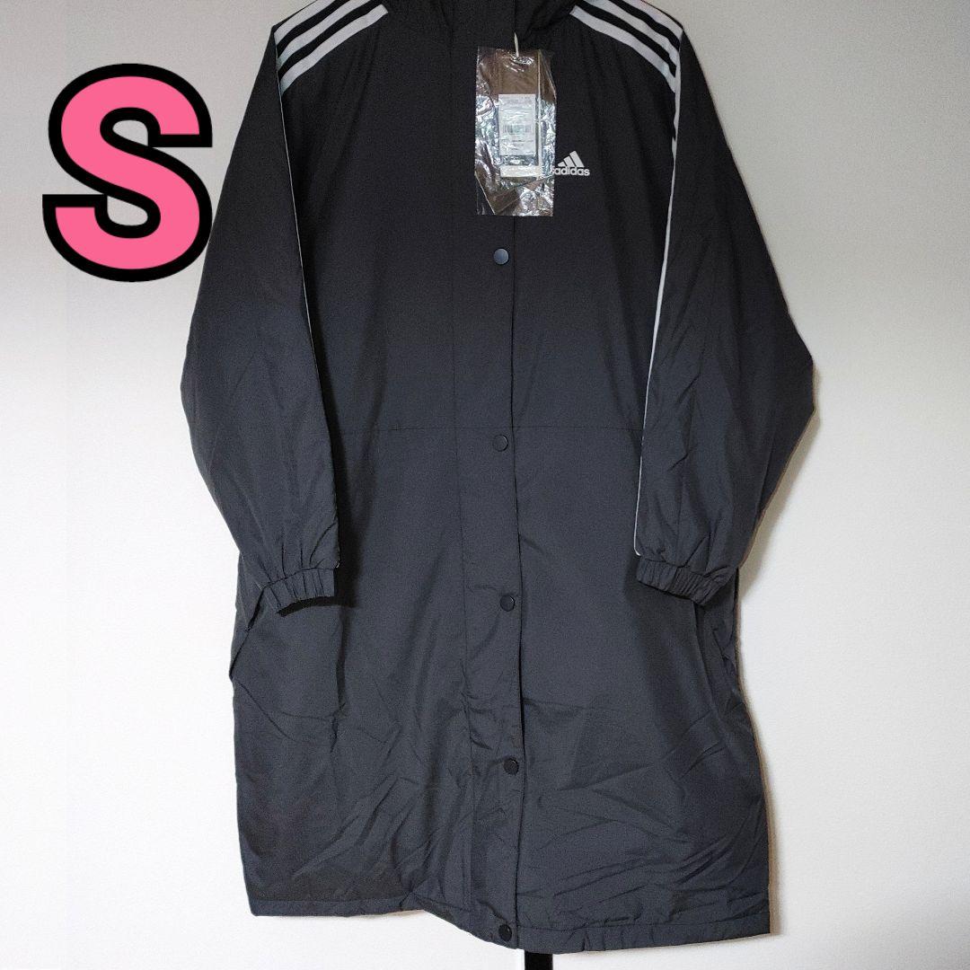 【新品J-8】レディースS/ロングコート/中綿コート/ベンチコート/白黒