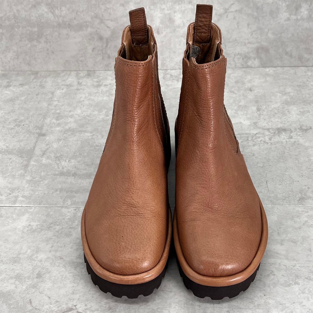 【美品】SAYA サヤ レザーサイドゴアブーツ ブラウン23.5cm