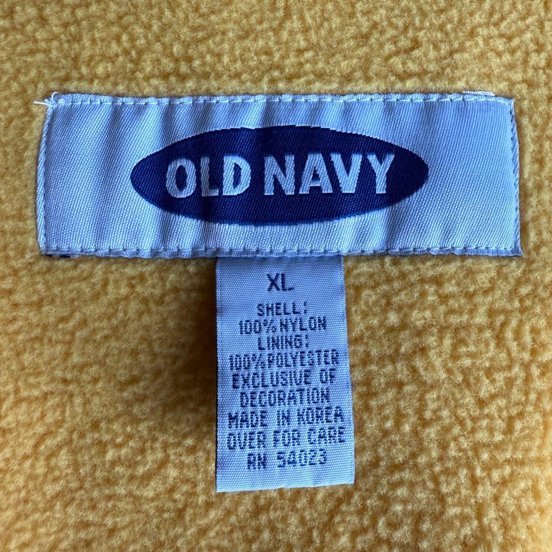 00s OLD NAVY ナイロン × フリース ベスト XL グレー