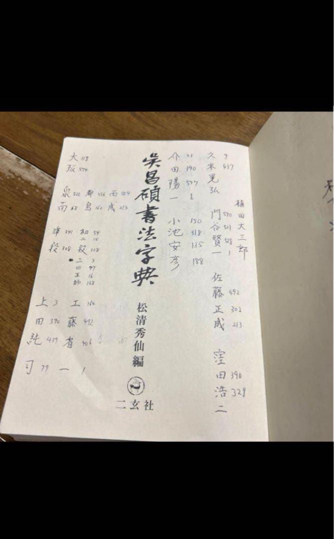 呉昌碩書法字典　松清秀仙編　二玄社　プレゼント　書道　古典　篆書