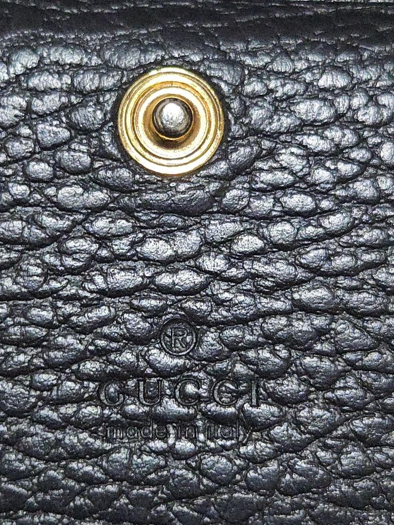 GUCCI グッチ GGマーモント 二つ折り財布 レザー ブラック