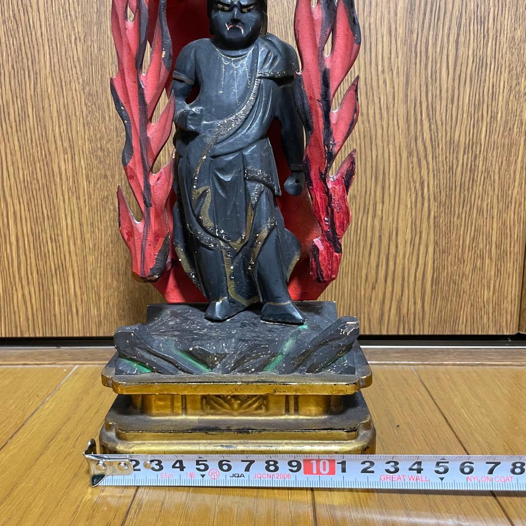 は*じ様 不動明王 木彫 木製 仏像 時代 仏教美術 不動明王立像