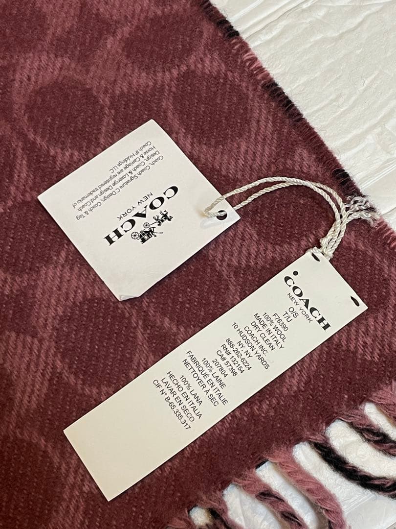 【未使用】COACHコーチ チェック/シグネチャー　リバーシブル　マフラー　❤︎