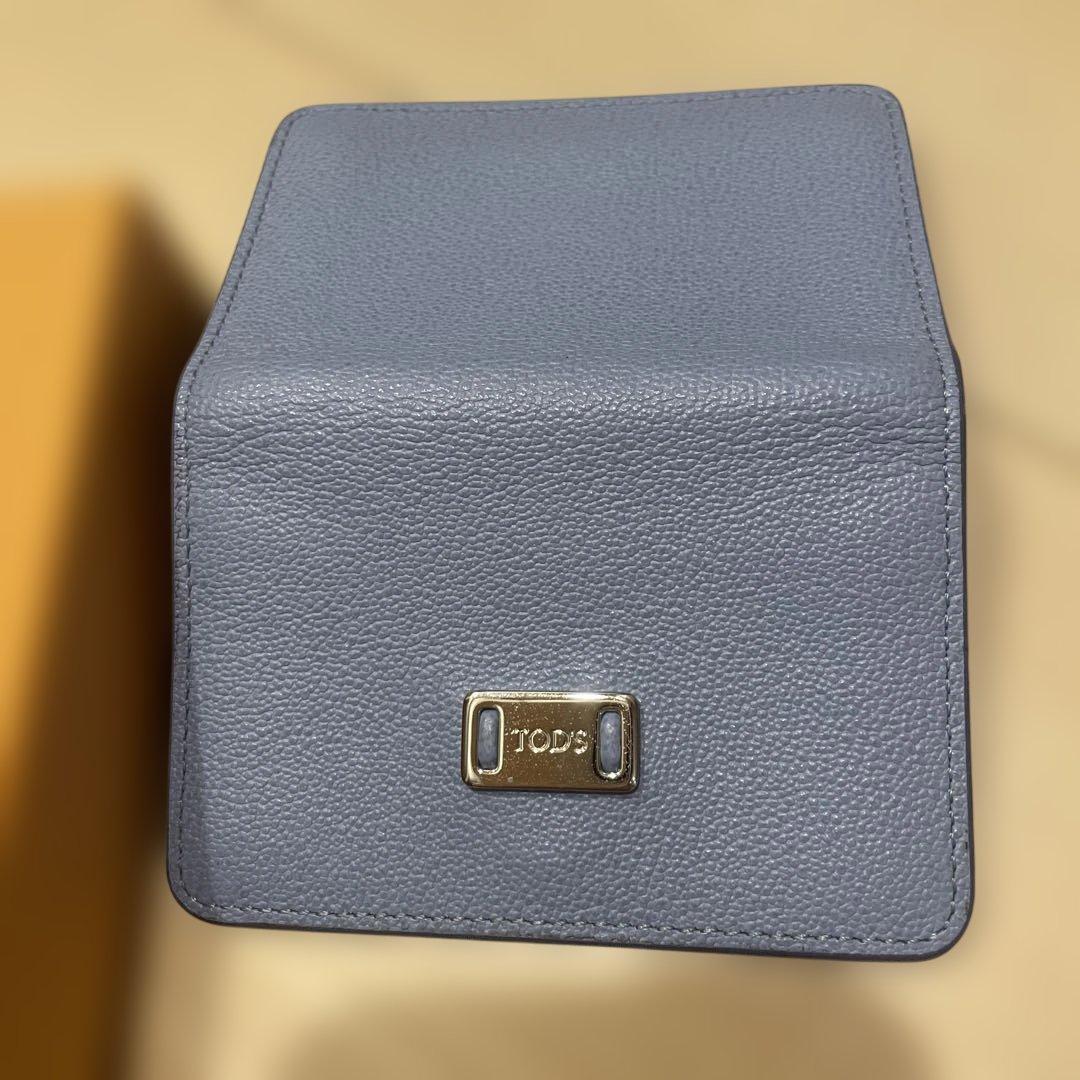 TOD'S ブルー レザー 名刺入れ