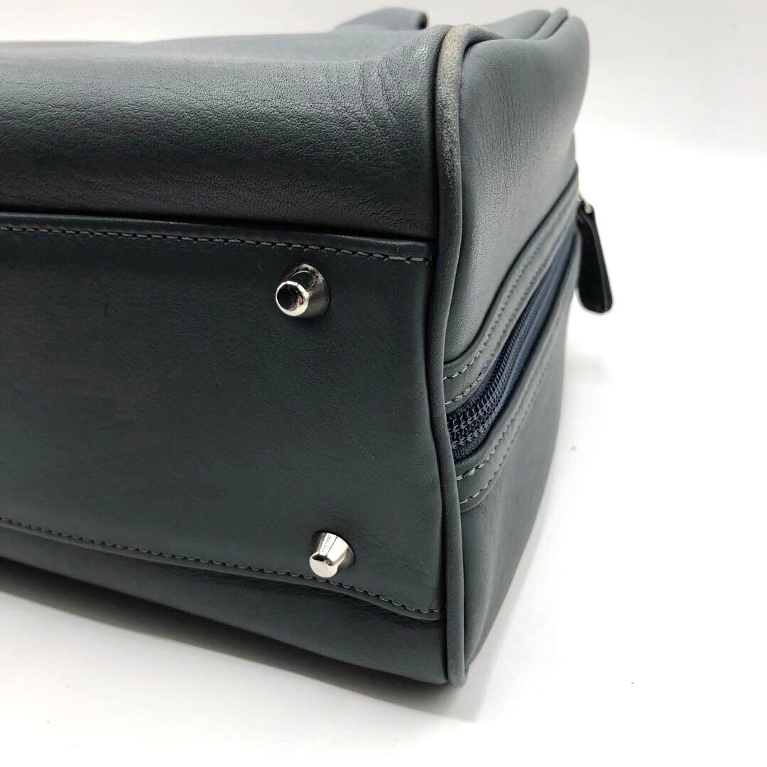 ★美品★中澤鞄 ミニボストンバッグ 2WAYショルダー ブルーグレー ペイズリー