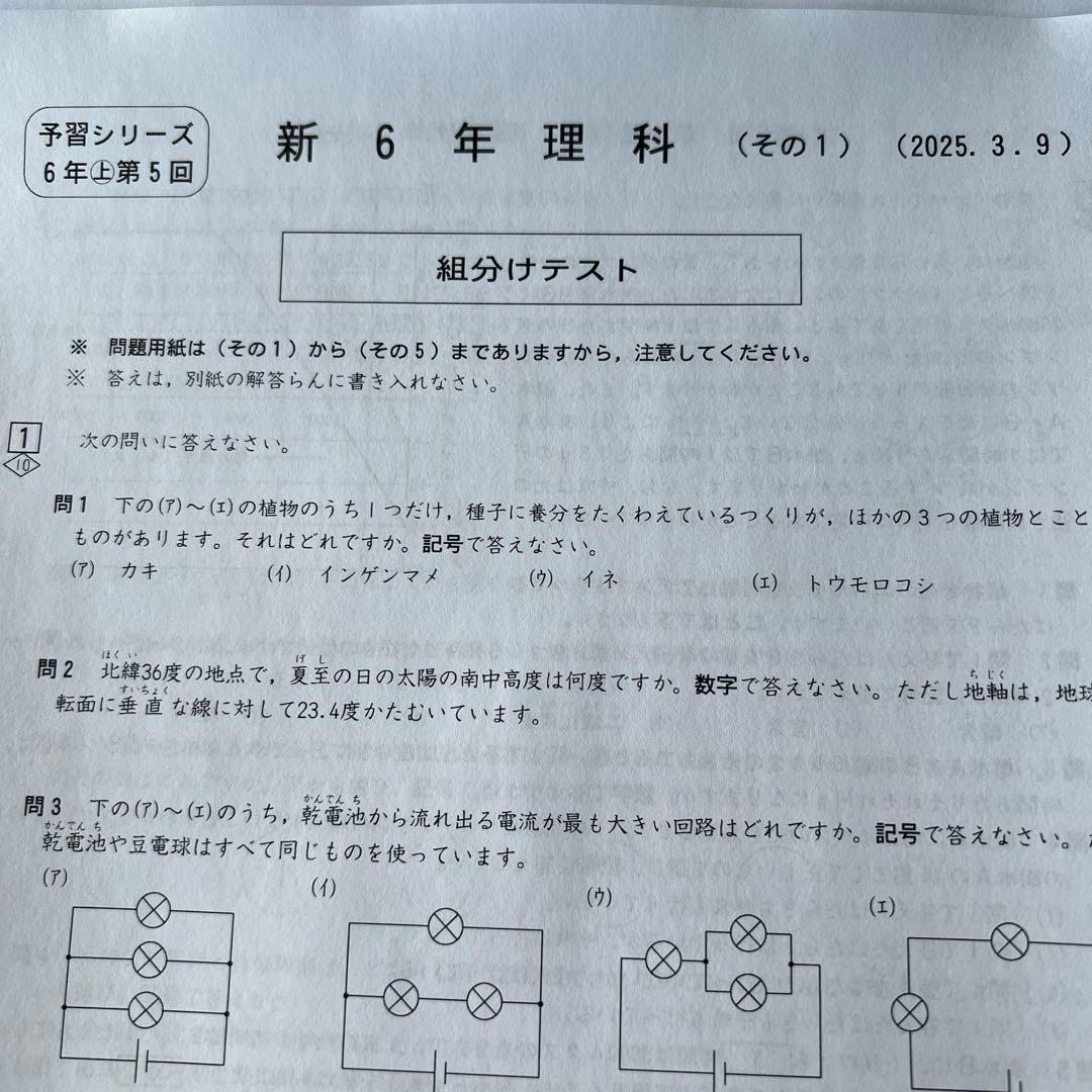 2025年度 6年生 合不合判定テスト 組分けテスト 全1年度分