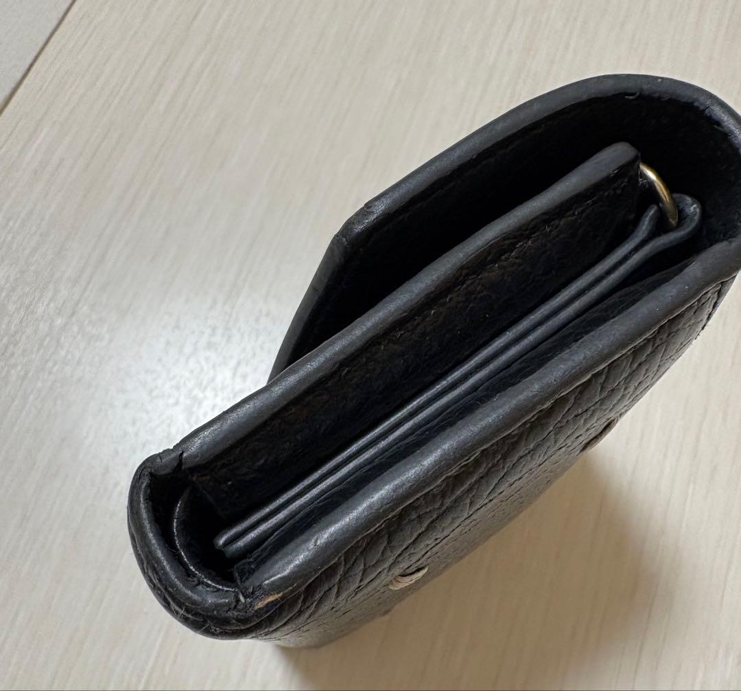 Maison Margiela 黒 レザー 三つ折り財布