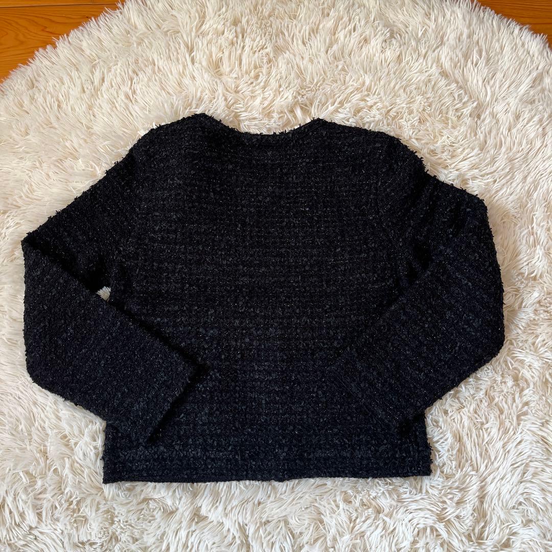 joliie mignon 黒のパール装飾付き長袖カーディガン40