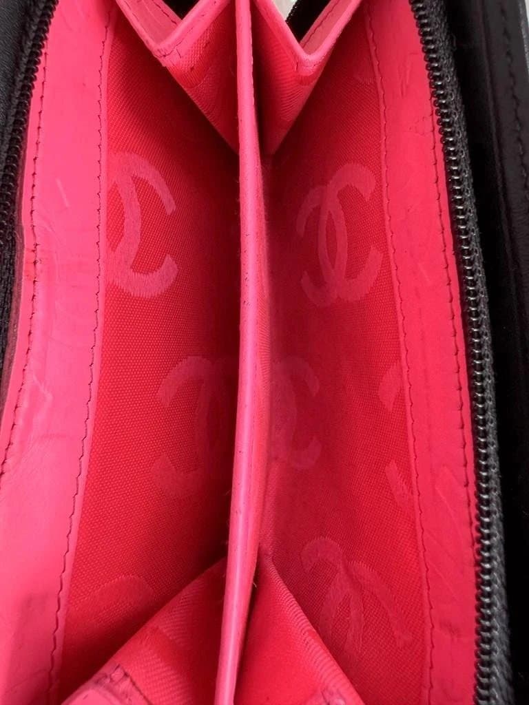CHANEL　 カンボンライン　二つ折り財布　ラウンドファスナー