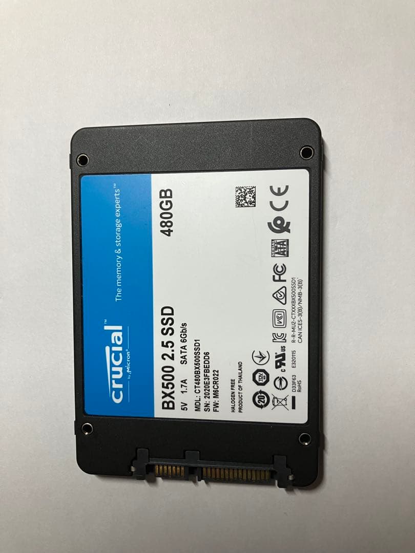 crucial BX500 480GB 2.5インチSSD