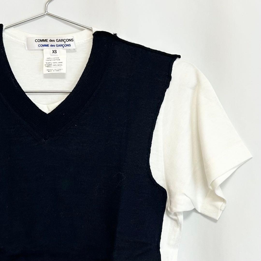 0100 COMME des GARCONS ニットレイヤードカットソー XS
