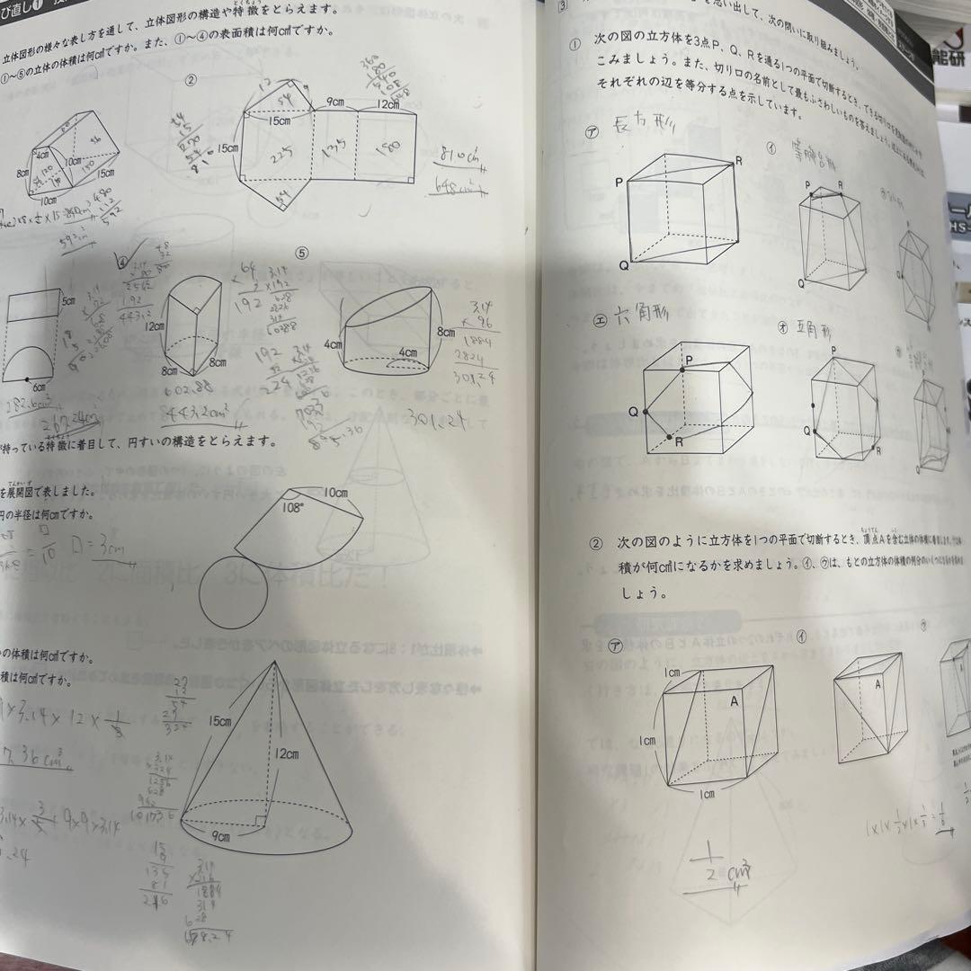 日能研　栄冠への道 6年　国算社理　答え　計算と漢字付き