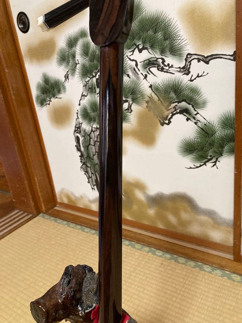 沖縄三線！黒木！黒檀！カマゴン！知念大工型！本蛇皮　本張り【一枚張り】