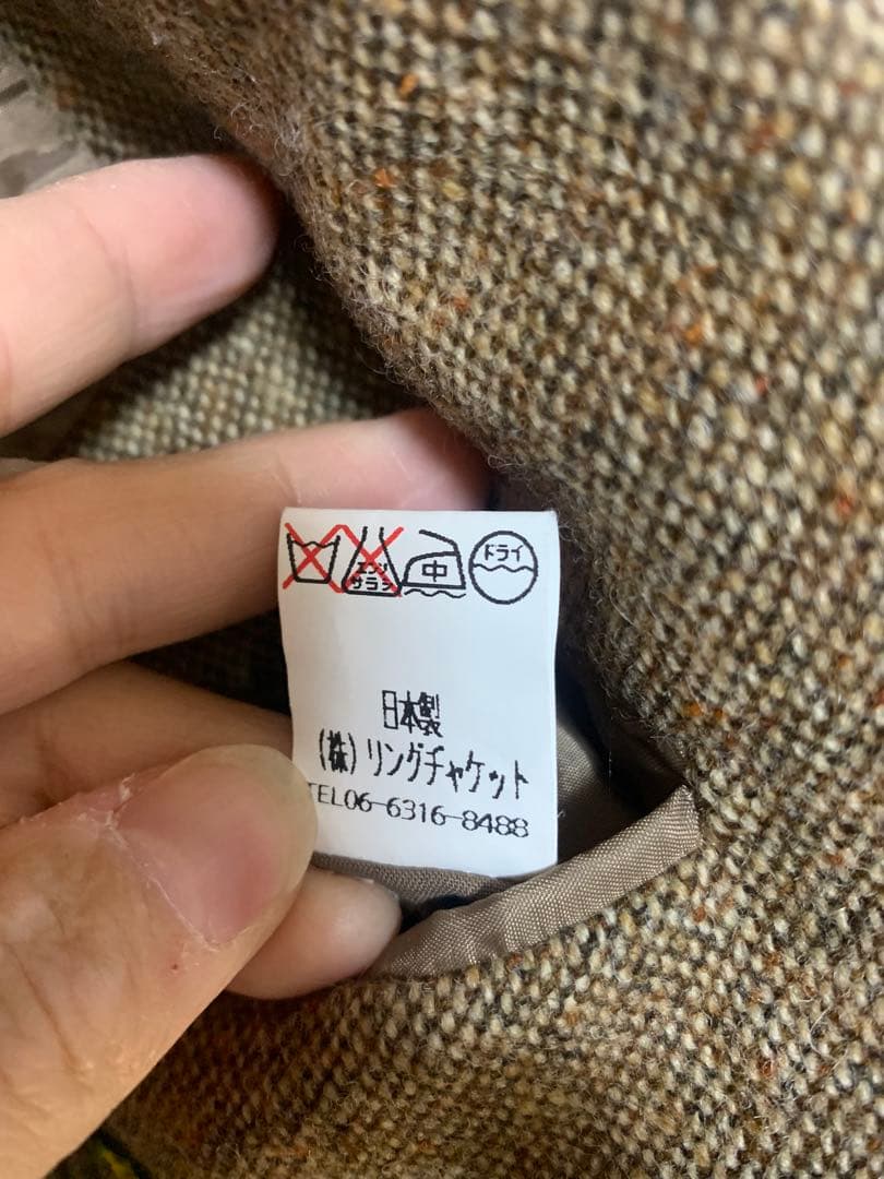 リングヂャケット 44 ロロピアーナレインシステム　ツィードジャケット