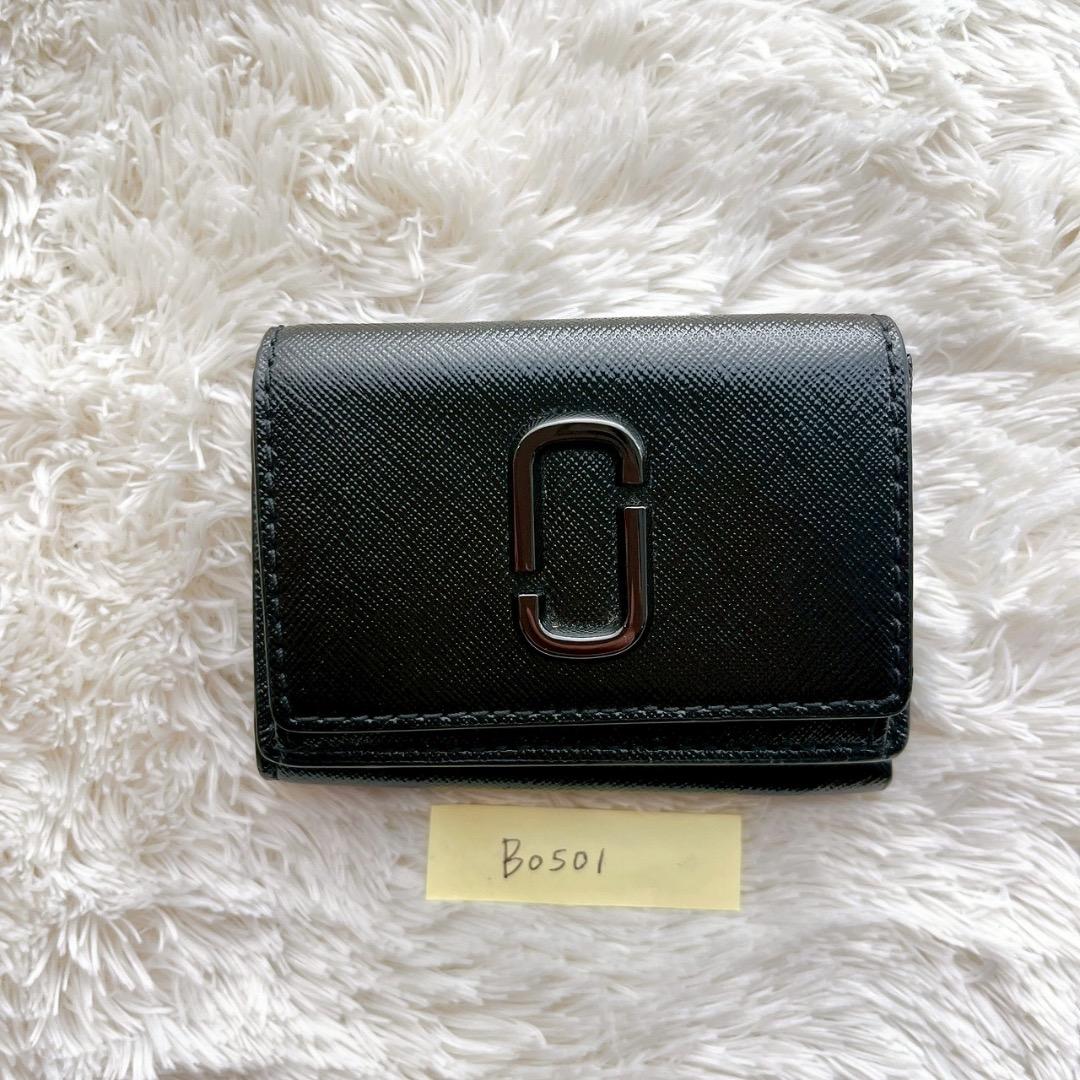 MARC JACOBS マークジェイコブス 三つ折り財布 ブラック レザー