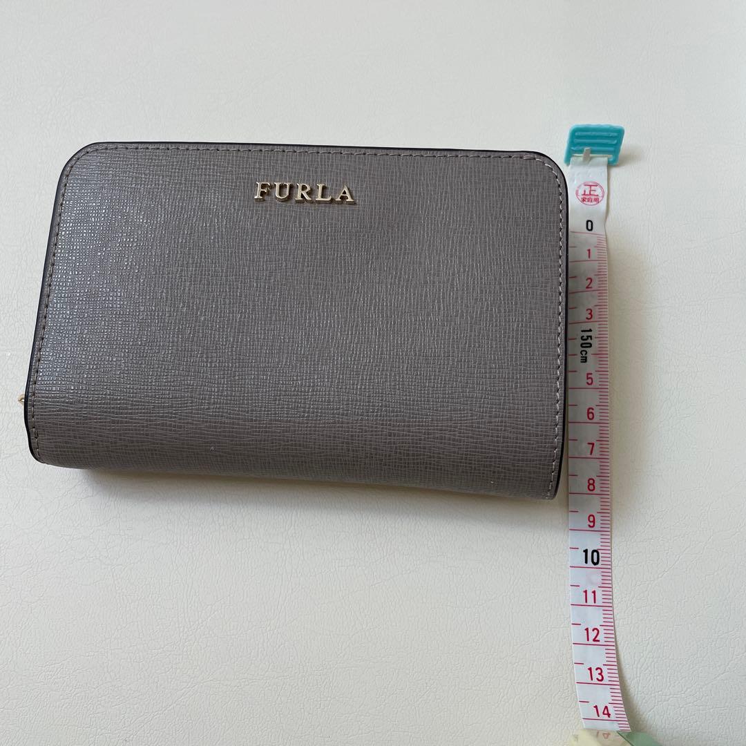 FURLA 二つ折り財布 グレー 保存袋付き
