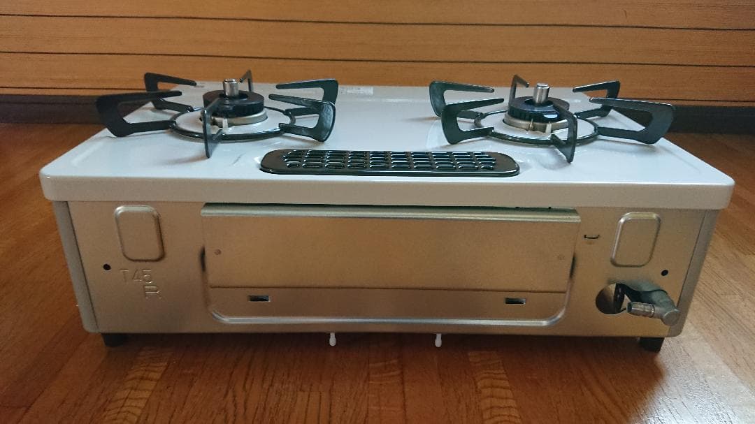 リンナイ　ガスコンロ　都市ガス用　幅約56cm 右強火力 クリームベージュ