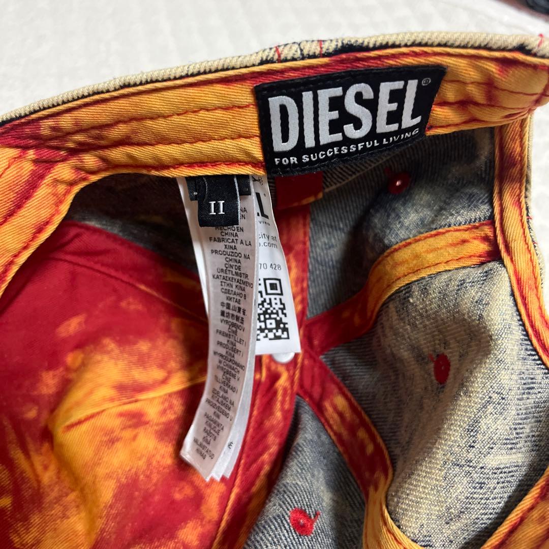 diesel デニム風ダメージキャップ Tロゴ