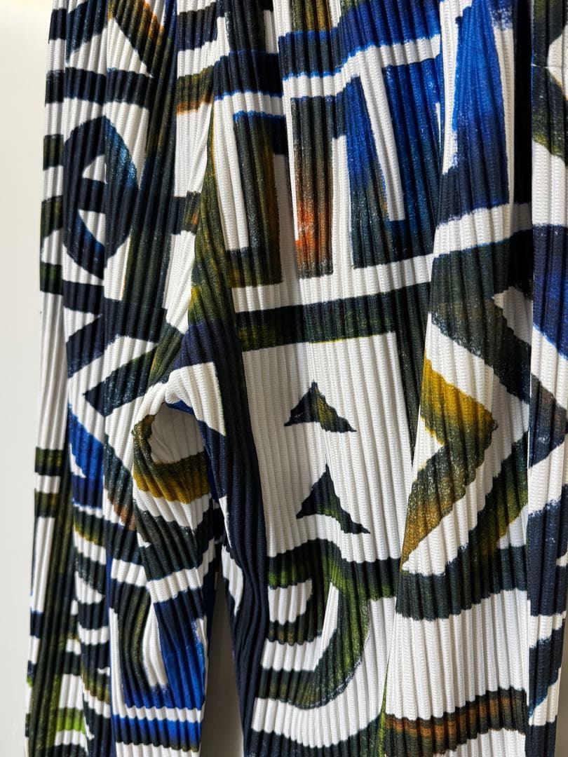 【ISSEY MIYAKE】幾何学模様 リブ編み サルエルパンツ