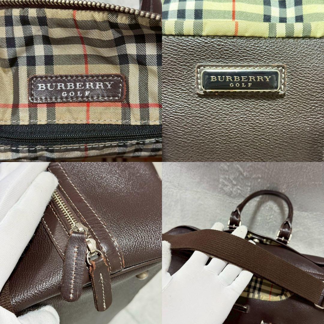 BURBERRY バーバリー ノバチェック ボストンバッグ 2way レザー