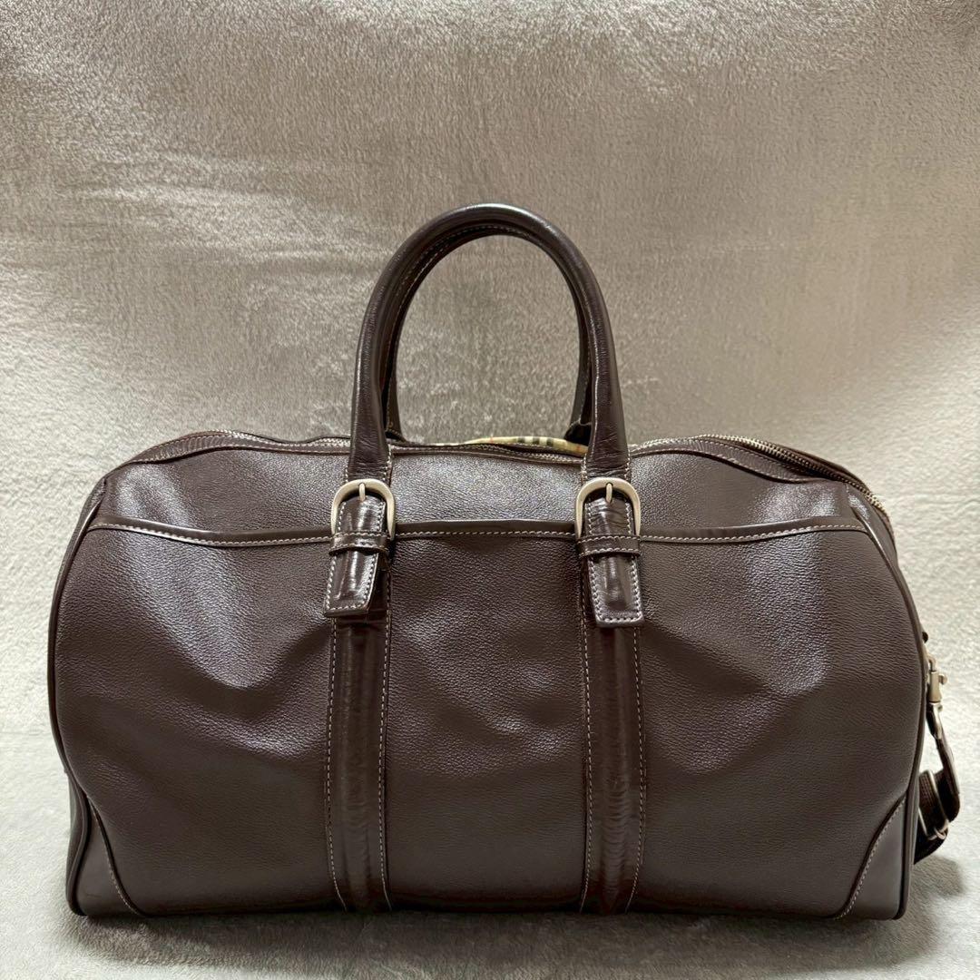 BURBERRY バーバリー ノバチェック ボストンバッグ 2way レザー