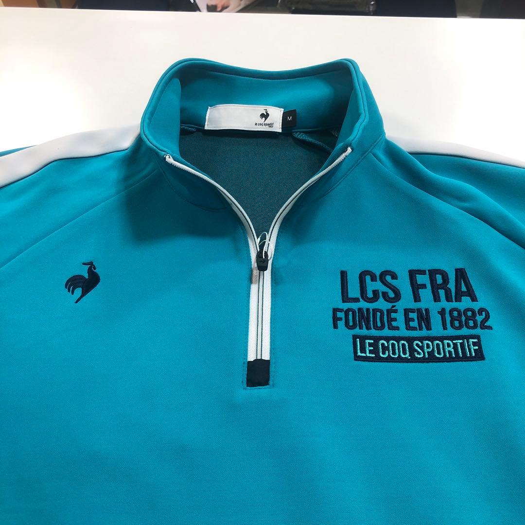 LE COQ SPORTIF メンズゴルフターコイズ ハーフジップシャツM